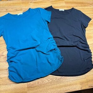 Maternity Bearsland Classic Black & Blue/Green Maternity Shirts - Size Medium